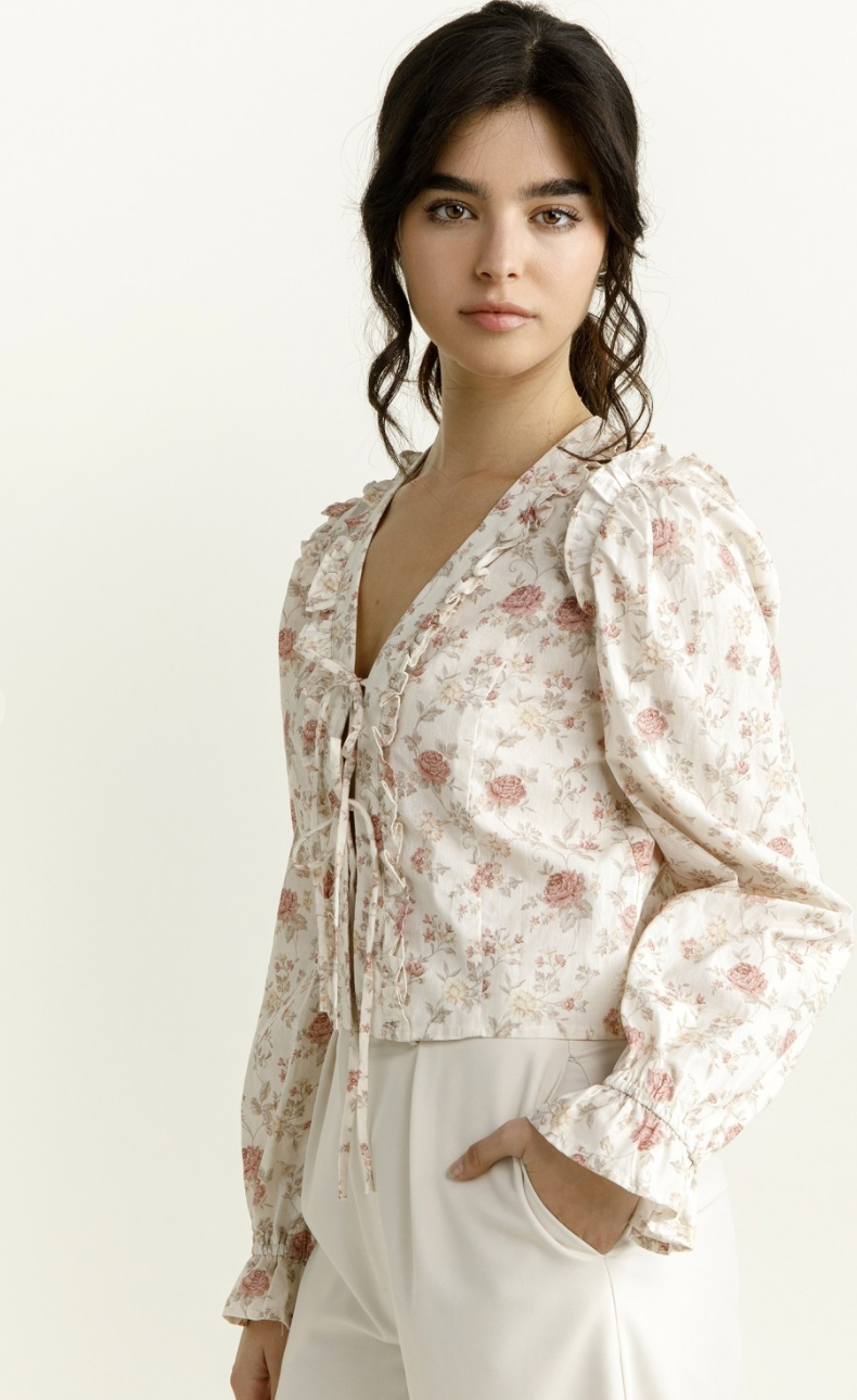 Ellie Floral Ties Top