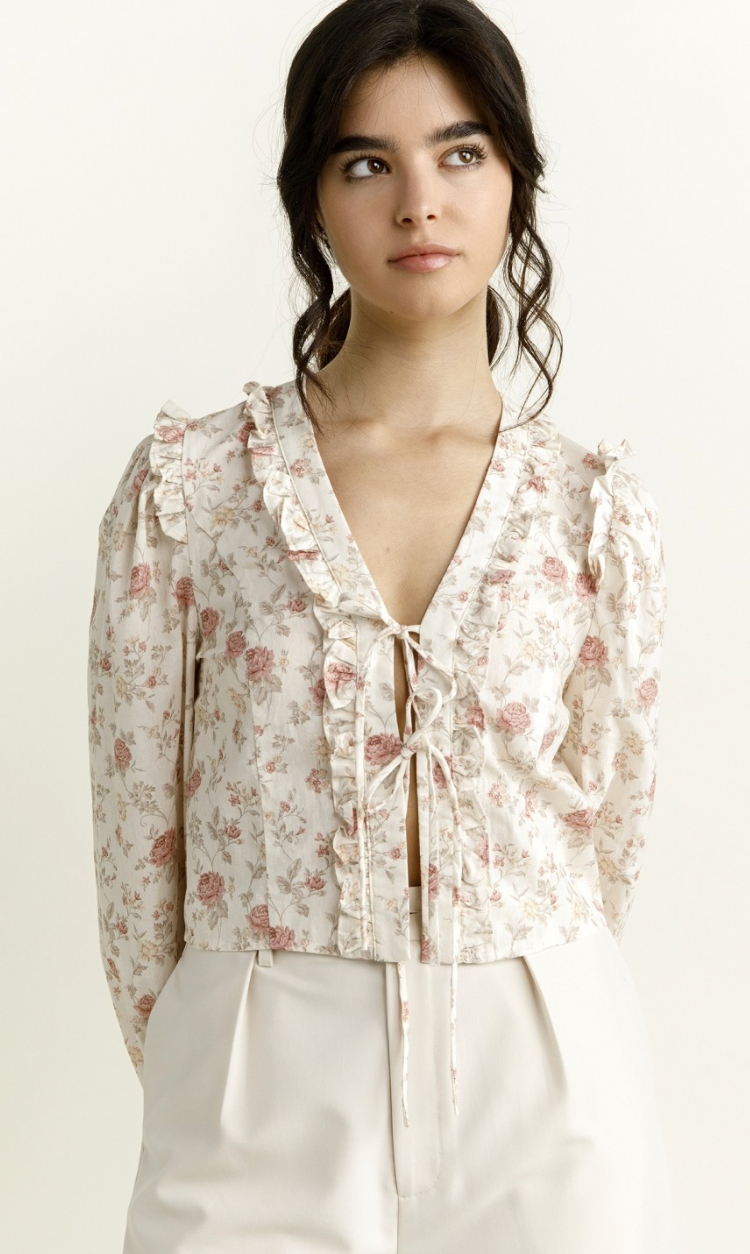 Ellie Floral Ties Top