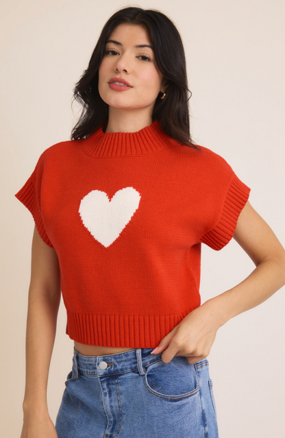 Heart Mock Knit Top