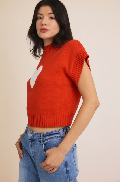 Heart Mock Knit Top