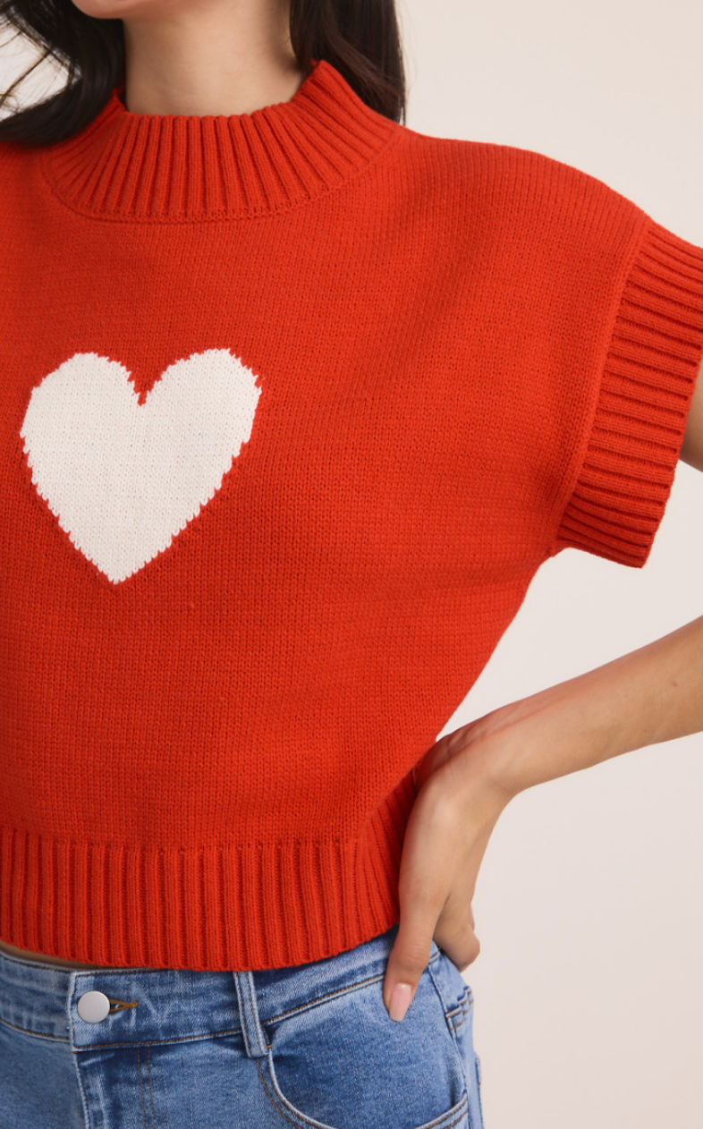 Heart Mock Knit Top