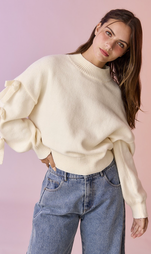 Aria Bow Sleeve Sweater