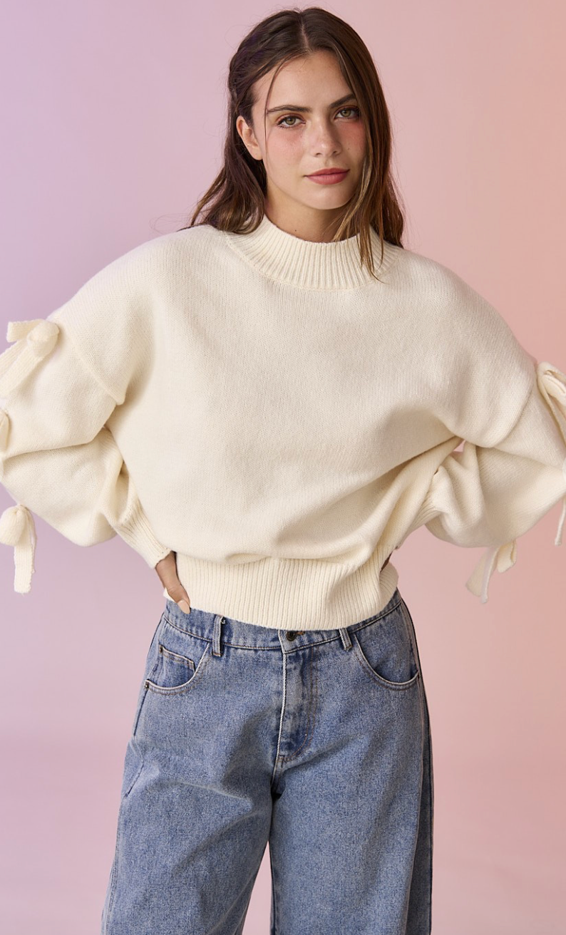 Aria Bow Sleeve Sweater