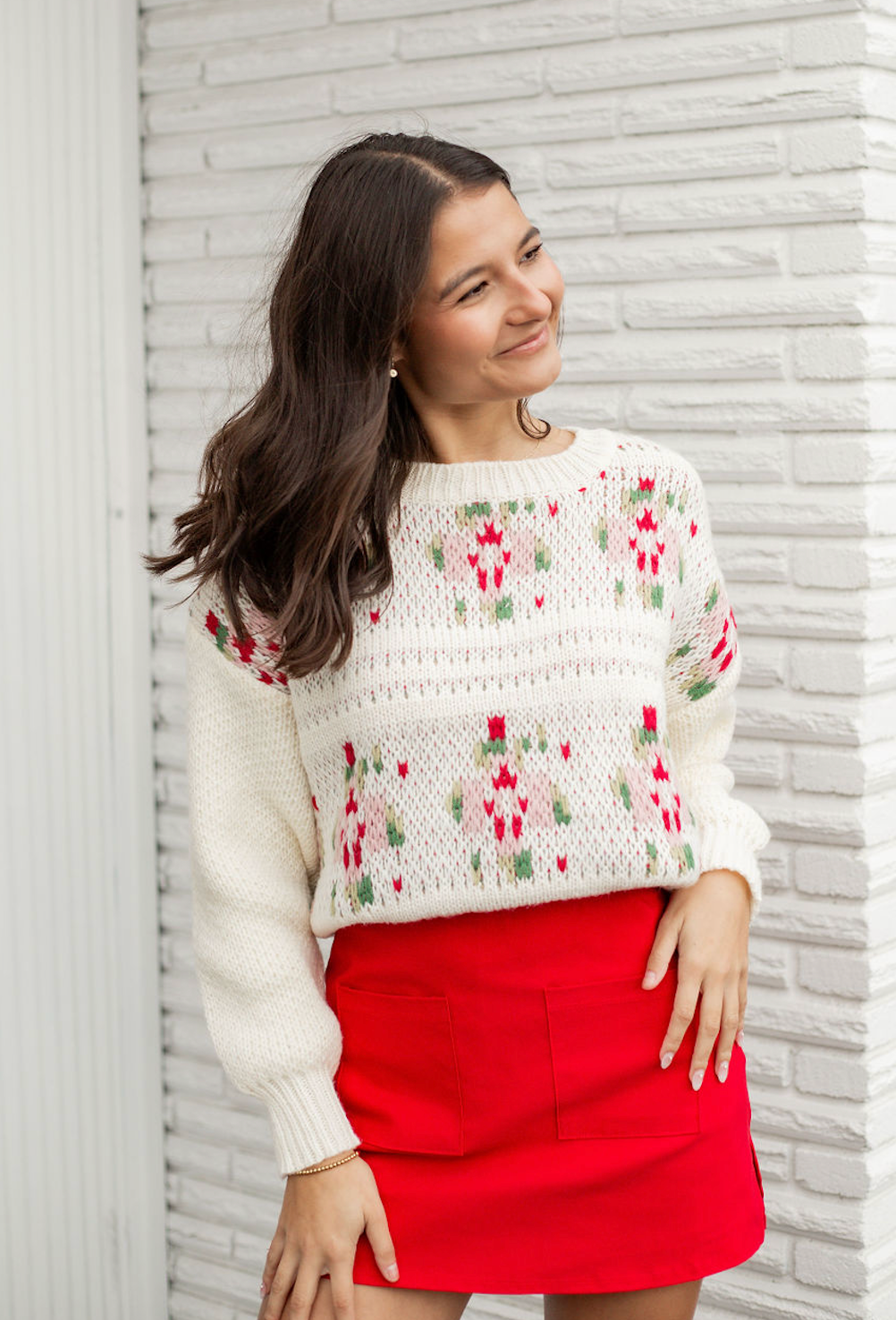 Dani Cream Floral Sweater