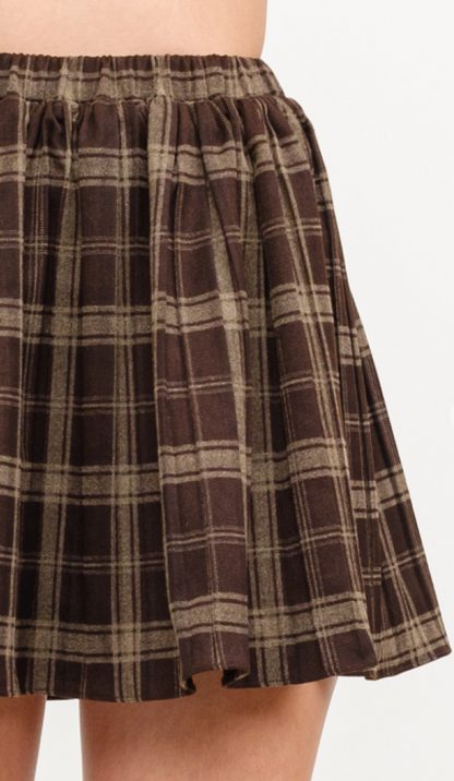 Aria Plaid Pleated Skirt