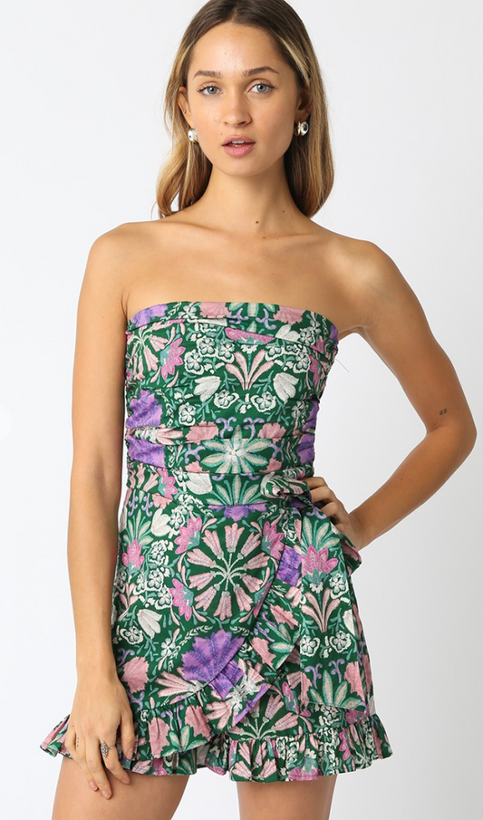 Green Garden Floral Romper