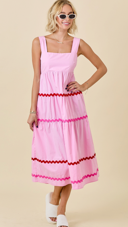 Poplin Ric Rac Maxi Dress