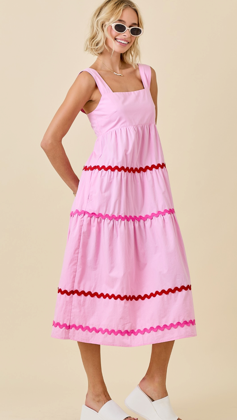 Poplin Ric Rac Maxi Dress