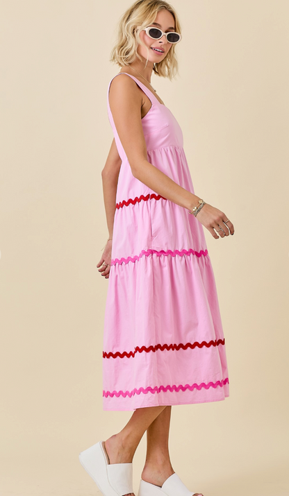 Poplin Ric Rac Maxi Dress