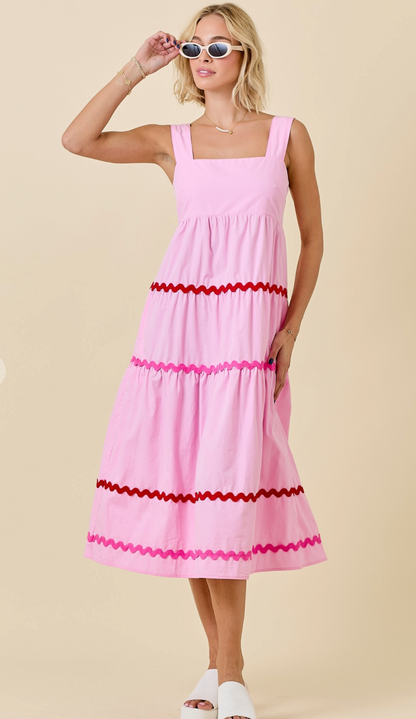 Poplin Ric Rac Maxi Dress