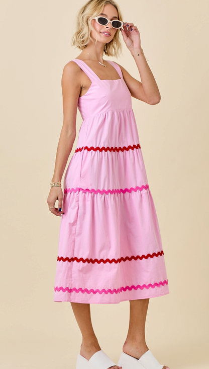 Poplin Ric Rac Maxi Dress