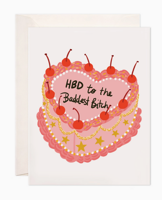 Baddest Vintage Cake Birthday Card