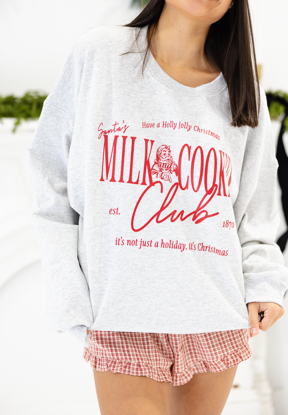 Milk & Cookies Club Sweatshirt Grey