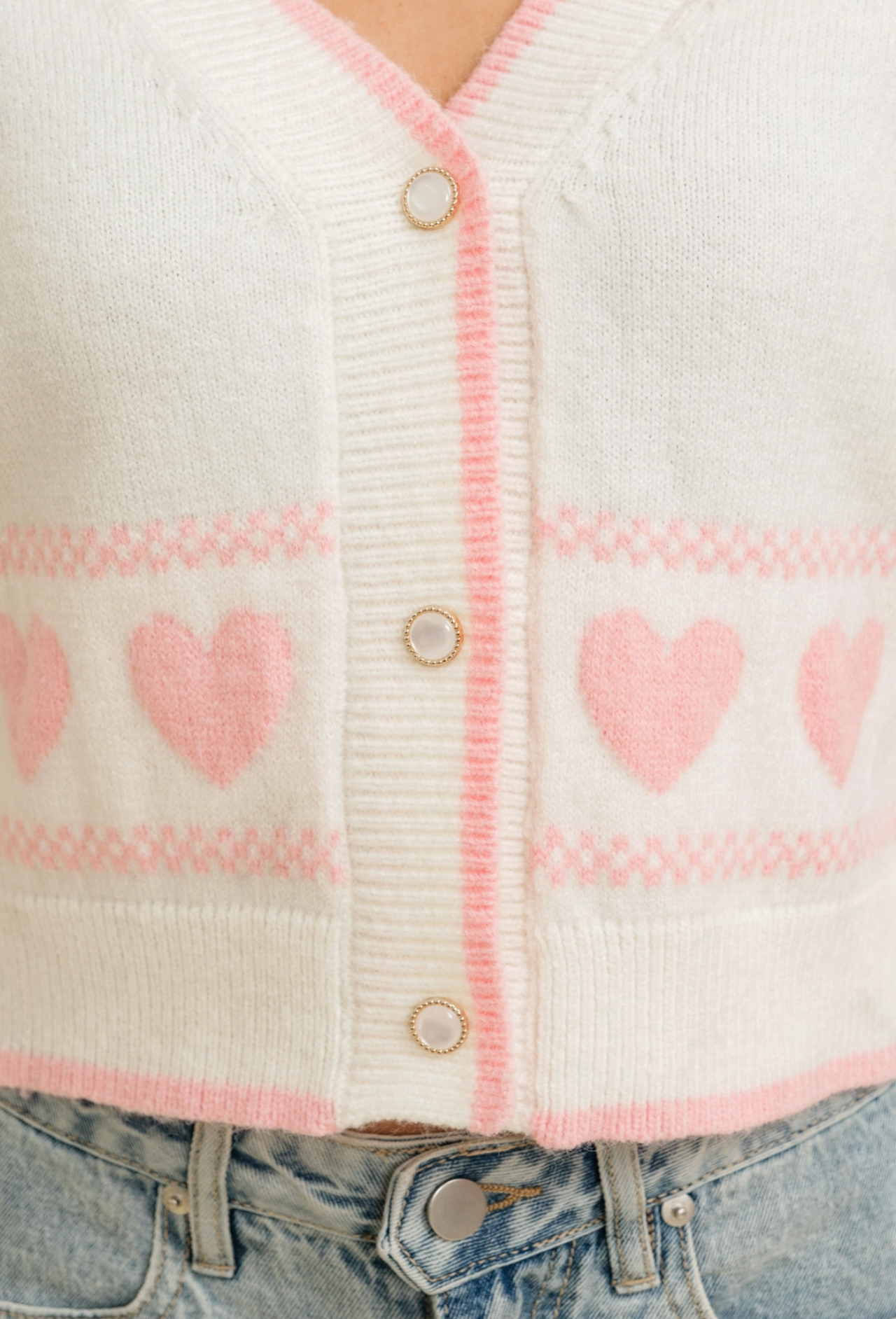 Little Hearts Buttons Cardigan