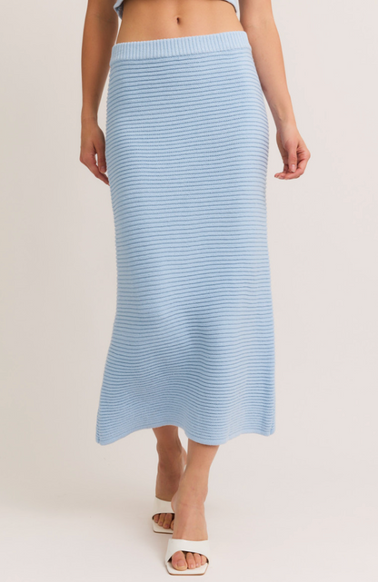 Baby Blue Knit Skirt & Top Set of 2