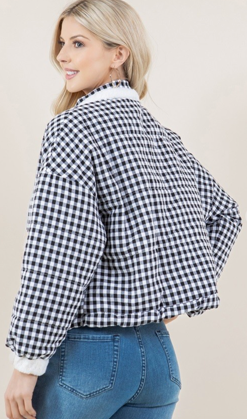 Plaid Heart Pocket Jacket