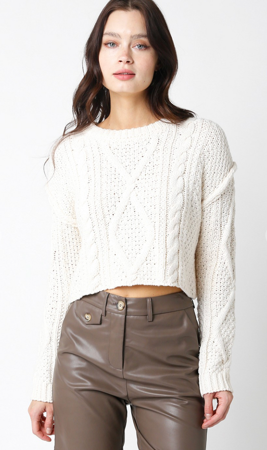 Kari Cable Knit Sweater Cream