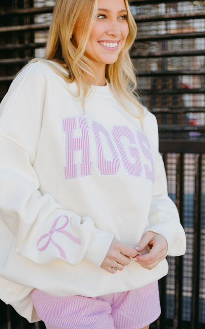 Hogs Seersucker Bows Sweatshirt