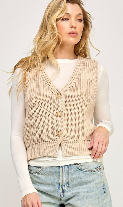 All Seasons Sweater Vest Taupe