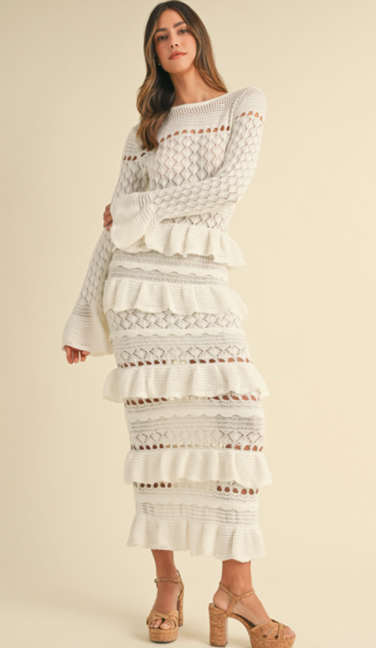 Long Sleeve Tiered Ruffle Dress