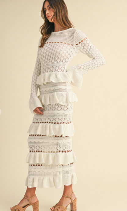 Long Sleeve Tiered Ruffle Dress