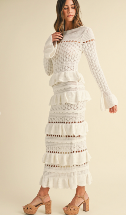 Long Sleeve Tiered Ruffle Dress