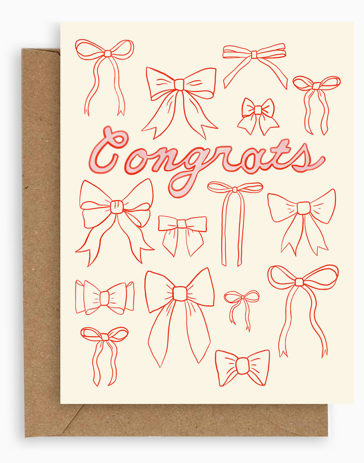 Bow Outline Congrats Card