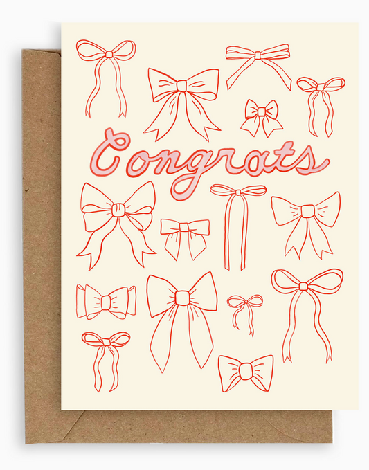 Bow Outline Congrats Card