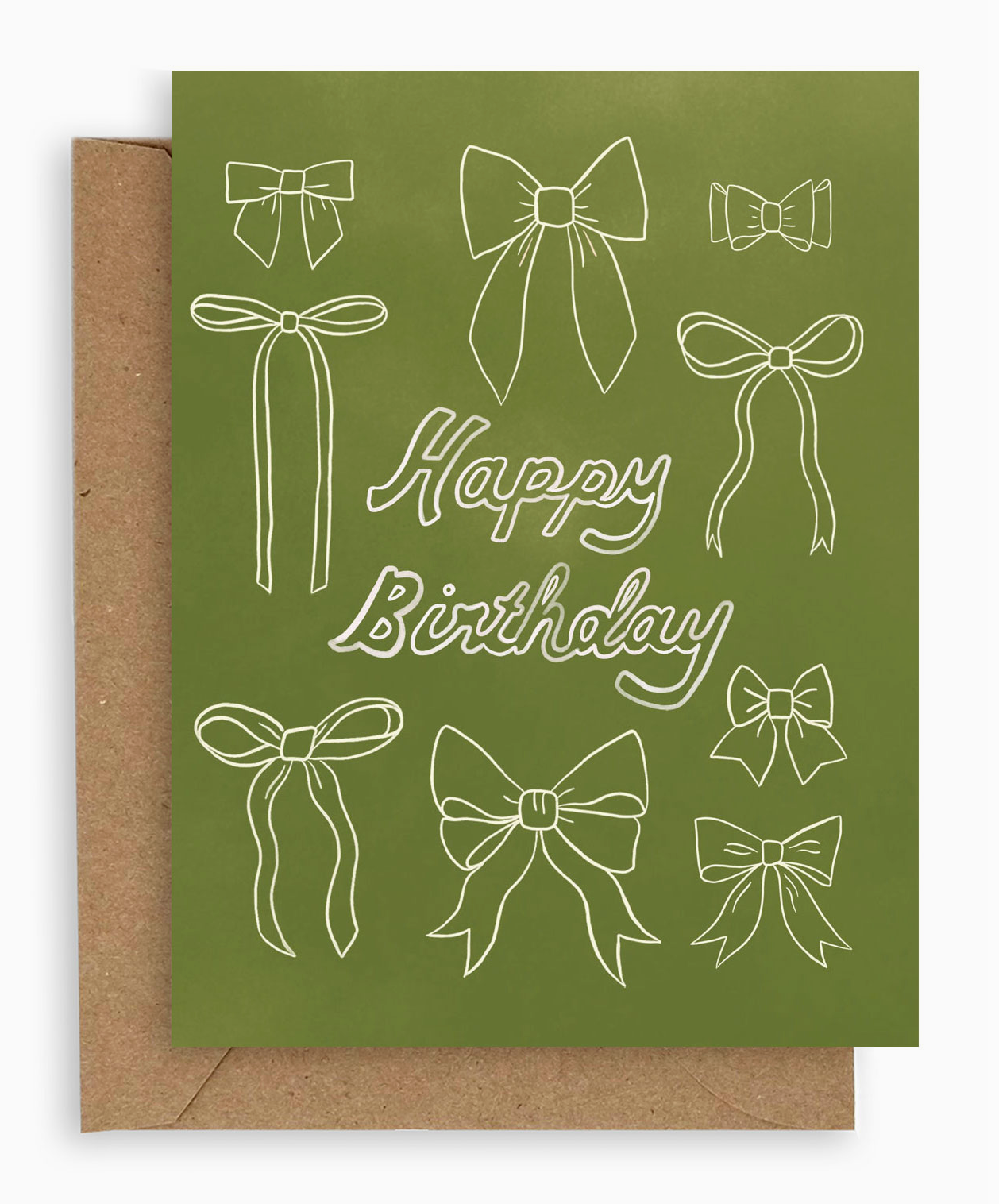 Olive Bows Birthday Card