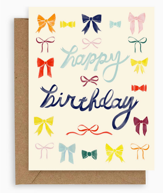 Rainbow Bows Birthday Card