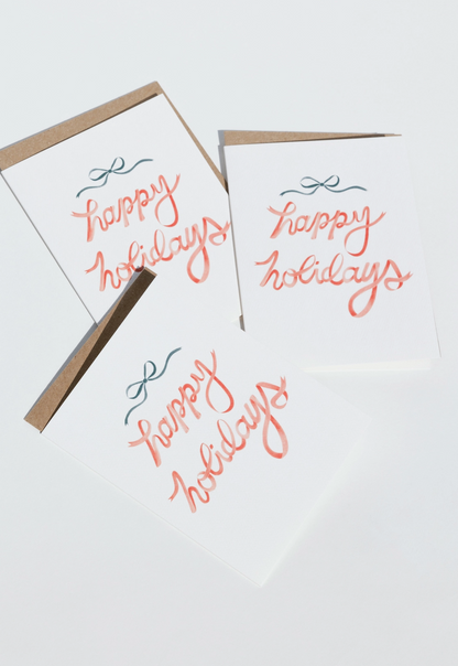 Ribbon Happy Holidays Card Set