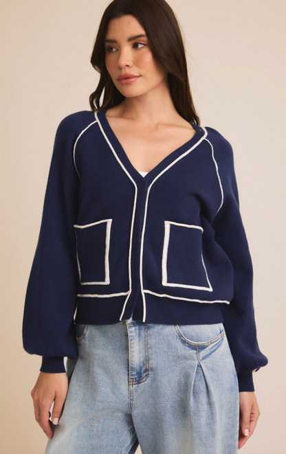 Navy Pockets Sweater