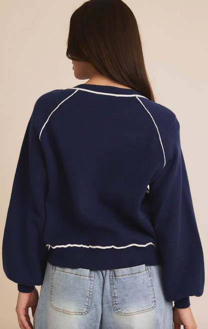 Navy Pockets Sweater