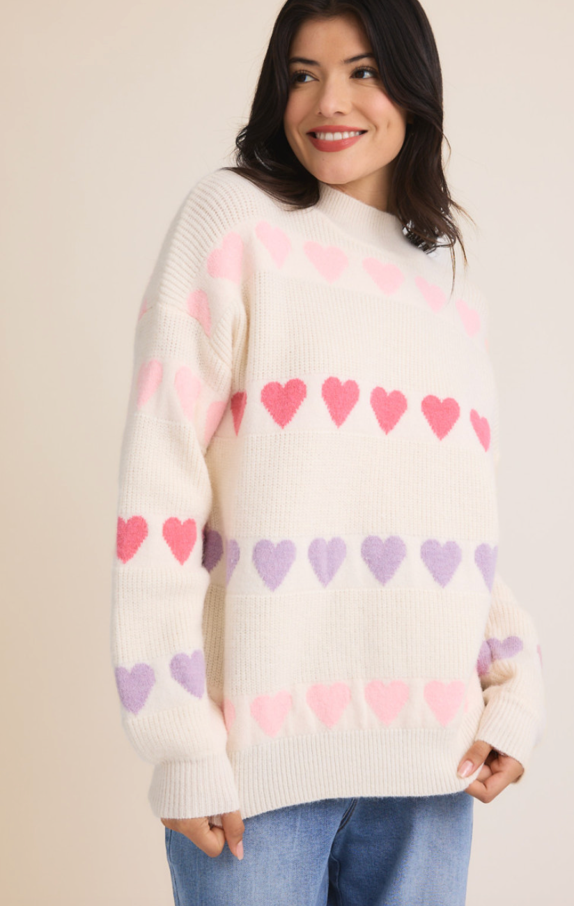 Colored Hearts Sweater