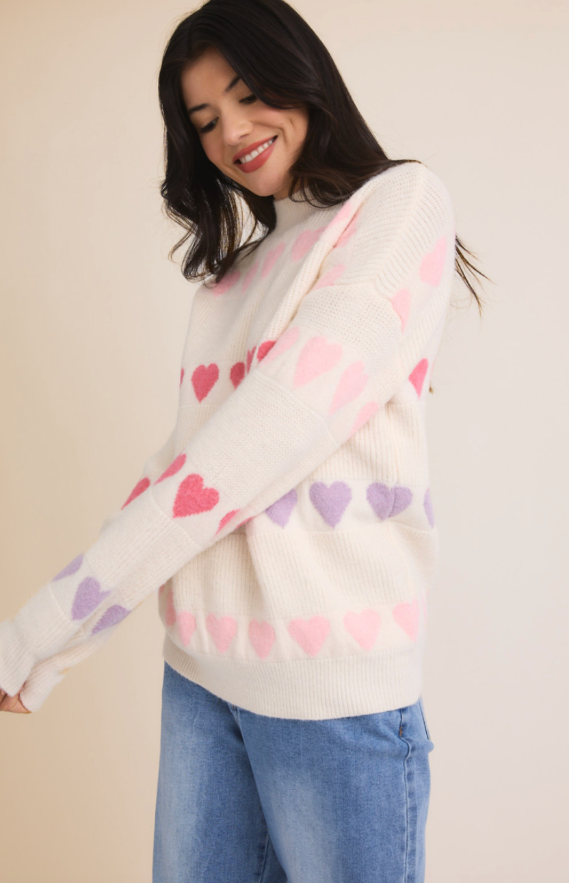 Colored Hearts Sweater