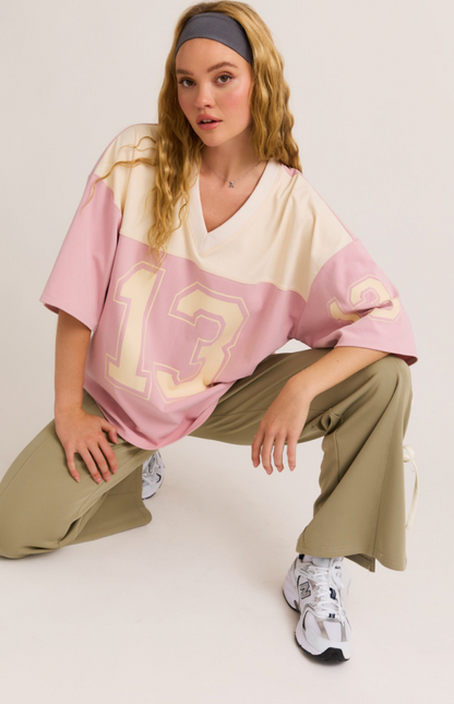 Oversized Pink Jersey T-shirt