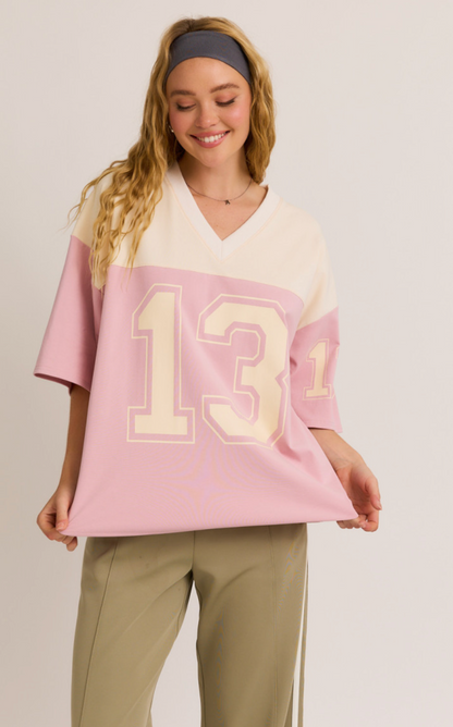 Oversized Pink Jersey T-shirt