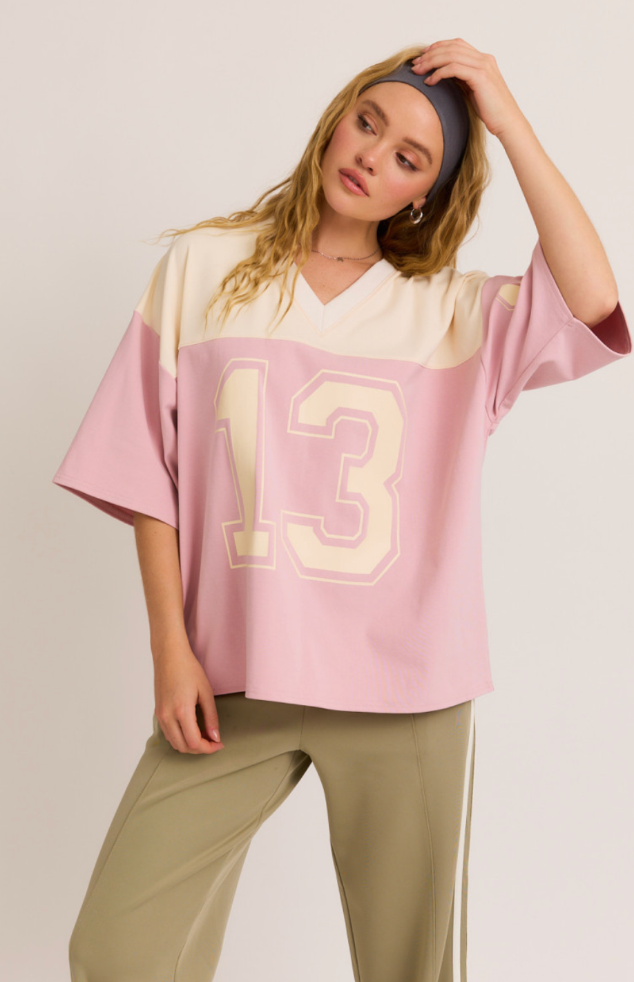 Oversized Pink Jersey T-shirt