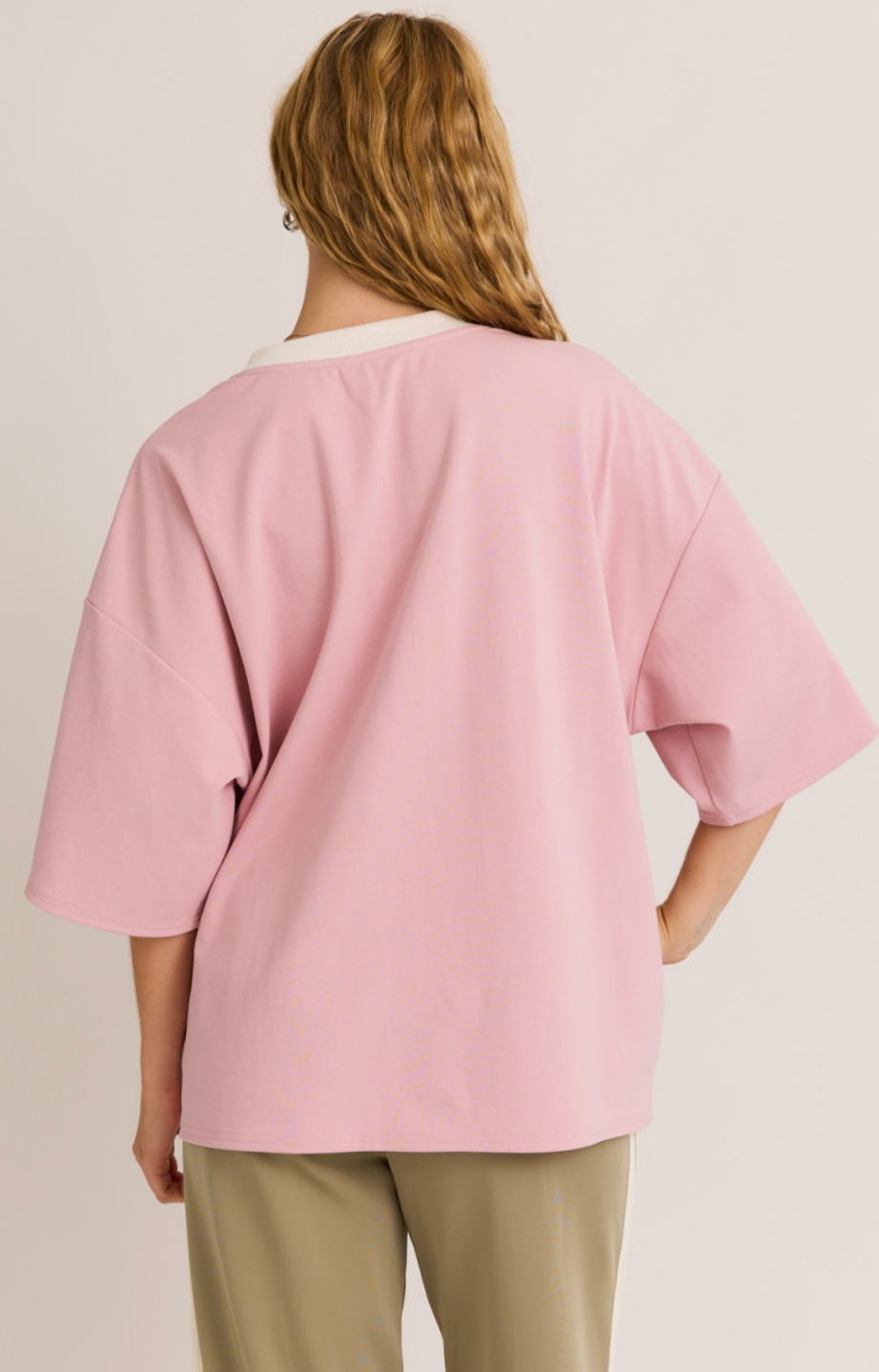 Oversized Pink Jersey T-shirt