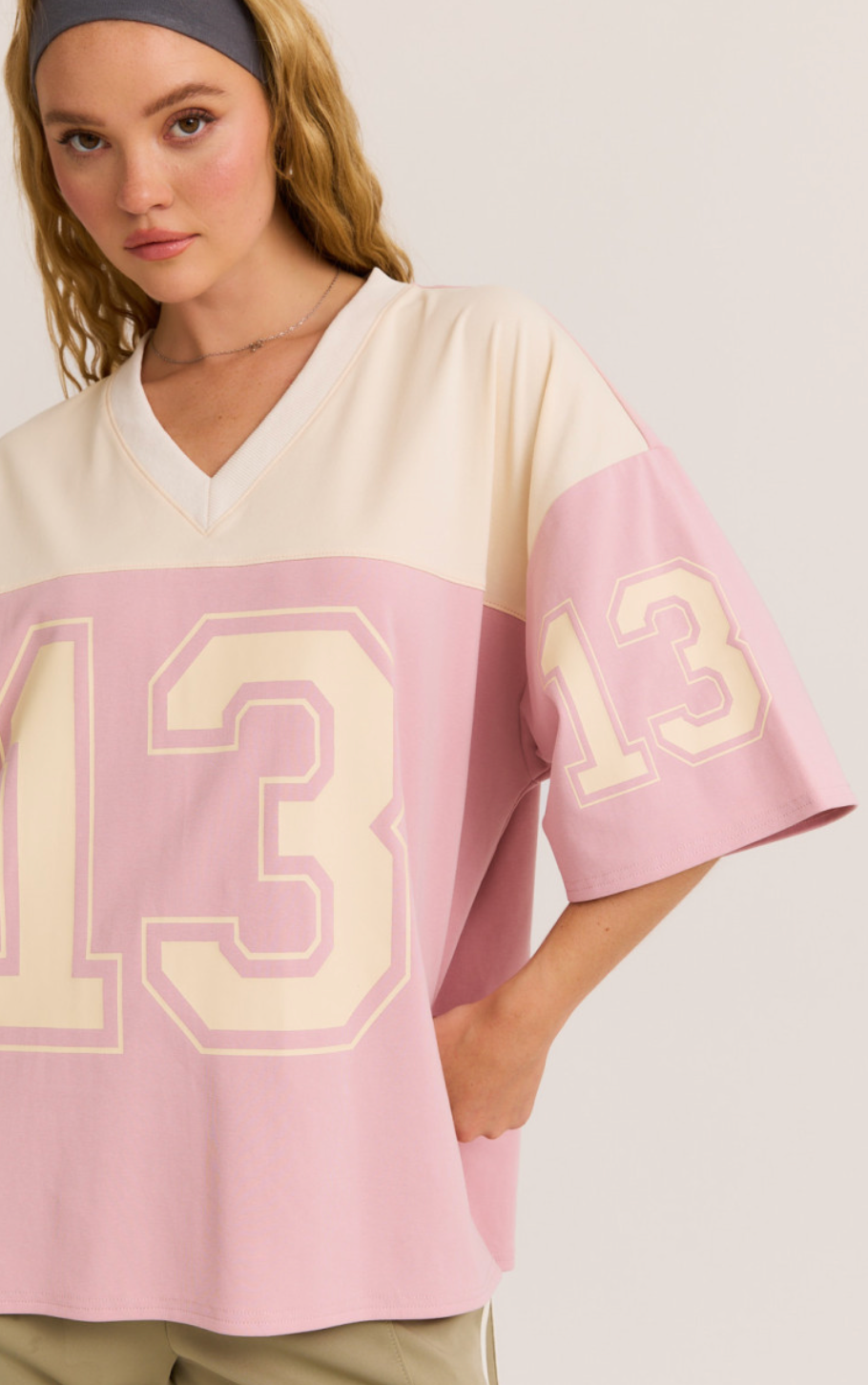 Oversized Pink Jersey T-shirt