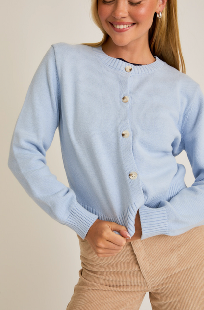 Beth Button Up Cardigan Blue