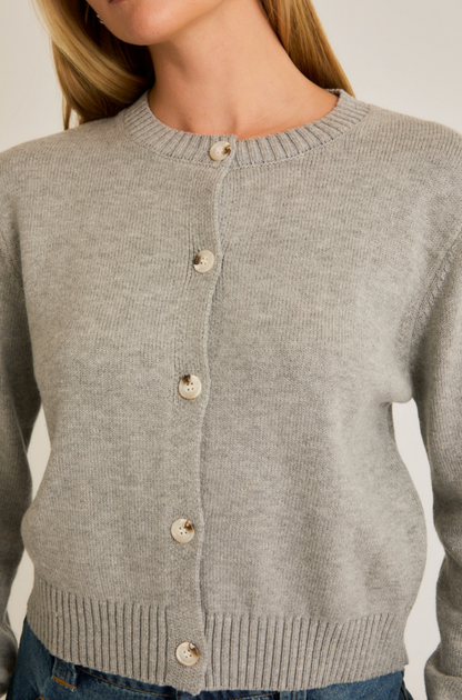 Beth Button Up Cardigan Grey