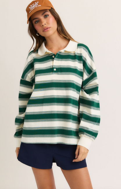 Rugby Stripe Collared Shirt