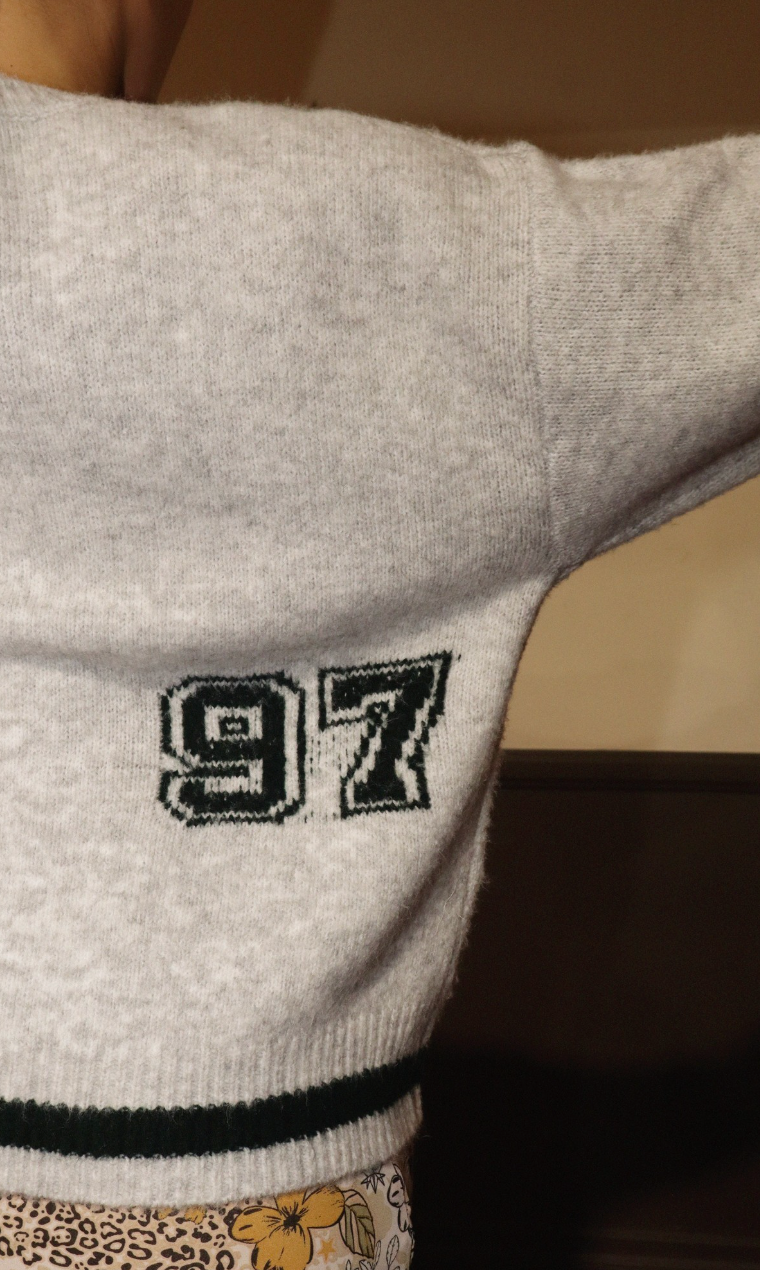 Varsity Crewneck Sweater Grey