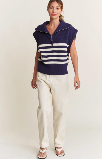 Navy Stripe Sweater Vest