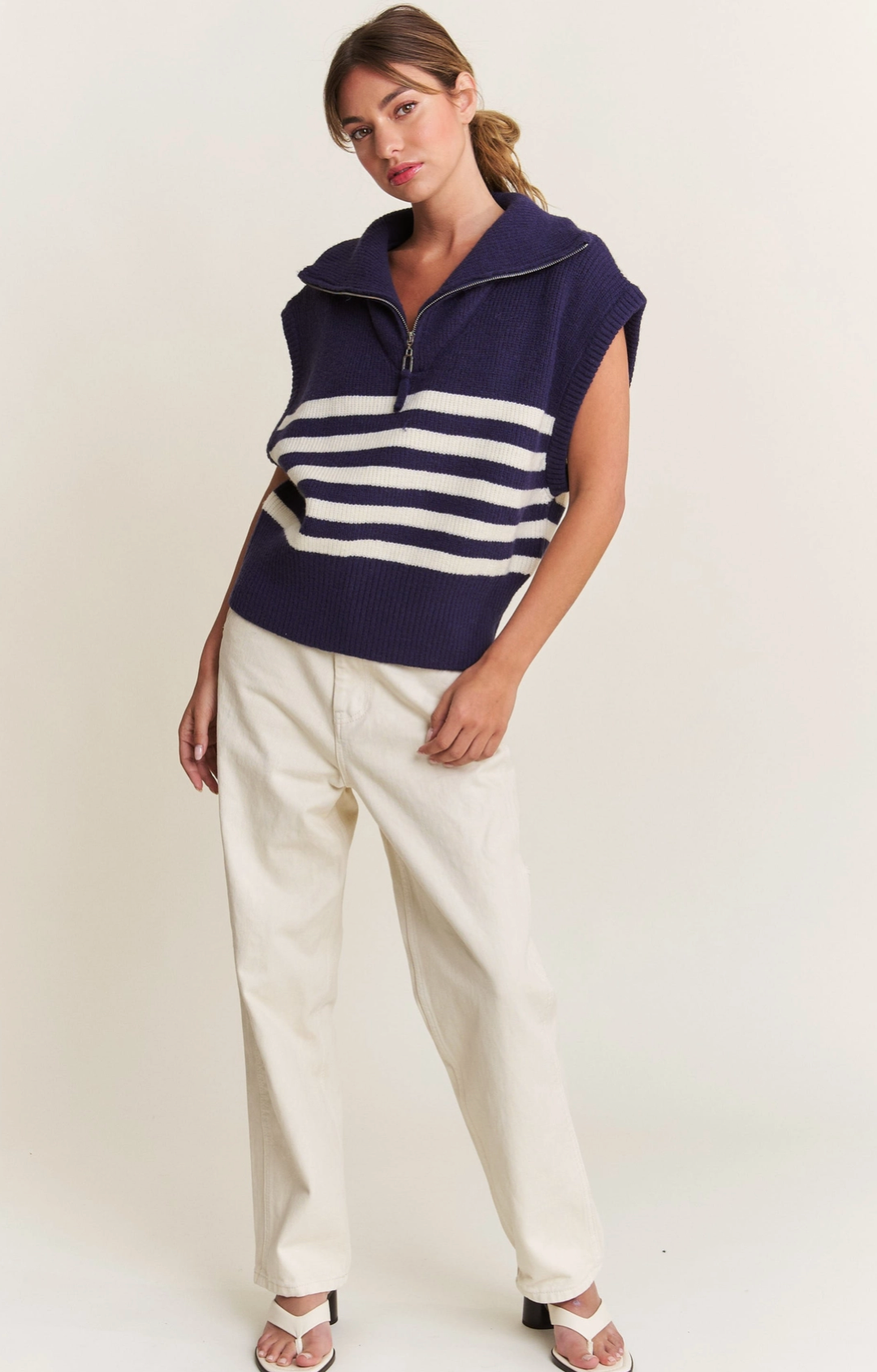 Navy Stripe Sweater Vest