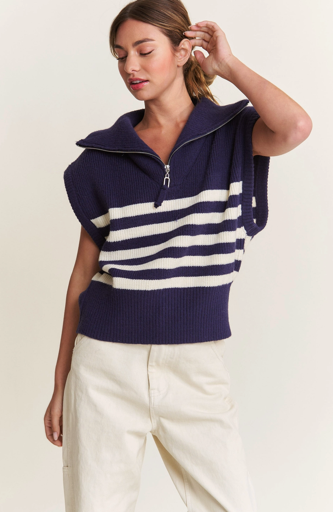 Navy Stripe Sweater Vest