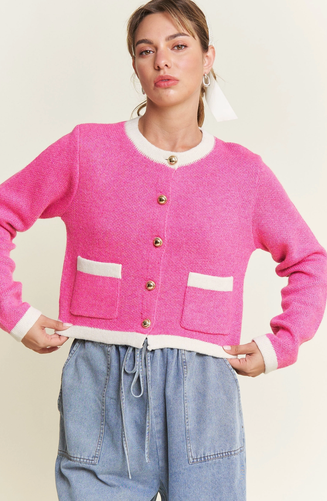 Andrea Cardigan Pink