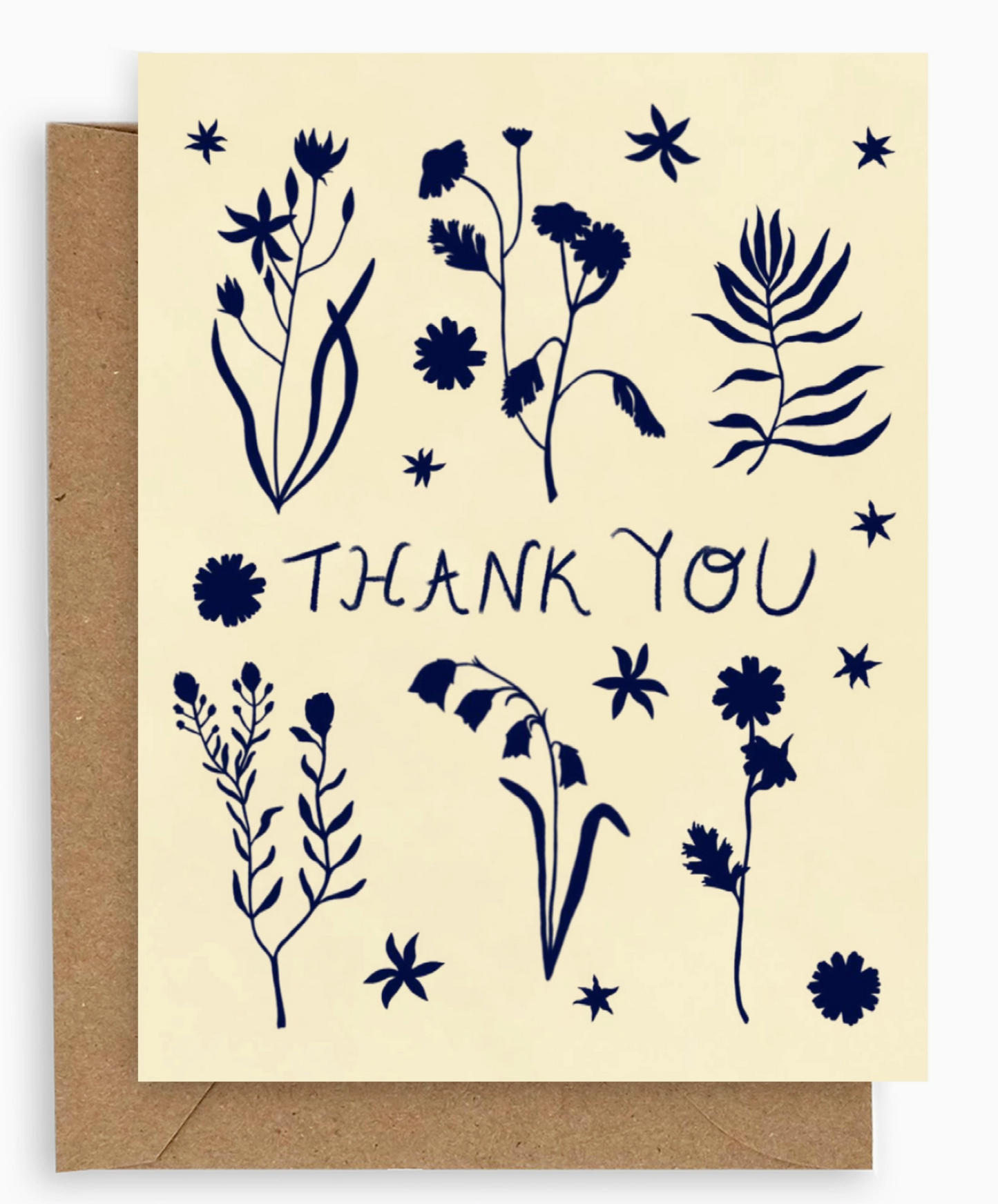 Thank You Indigo Floral Card