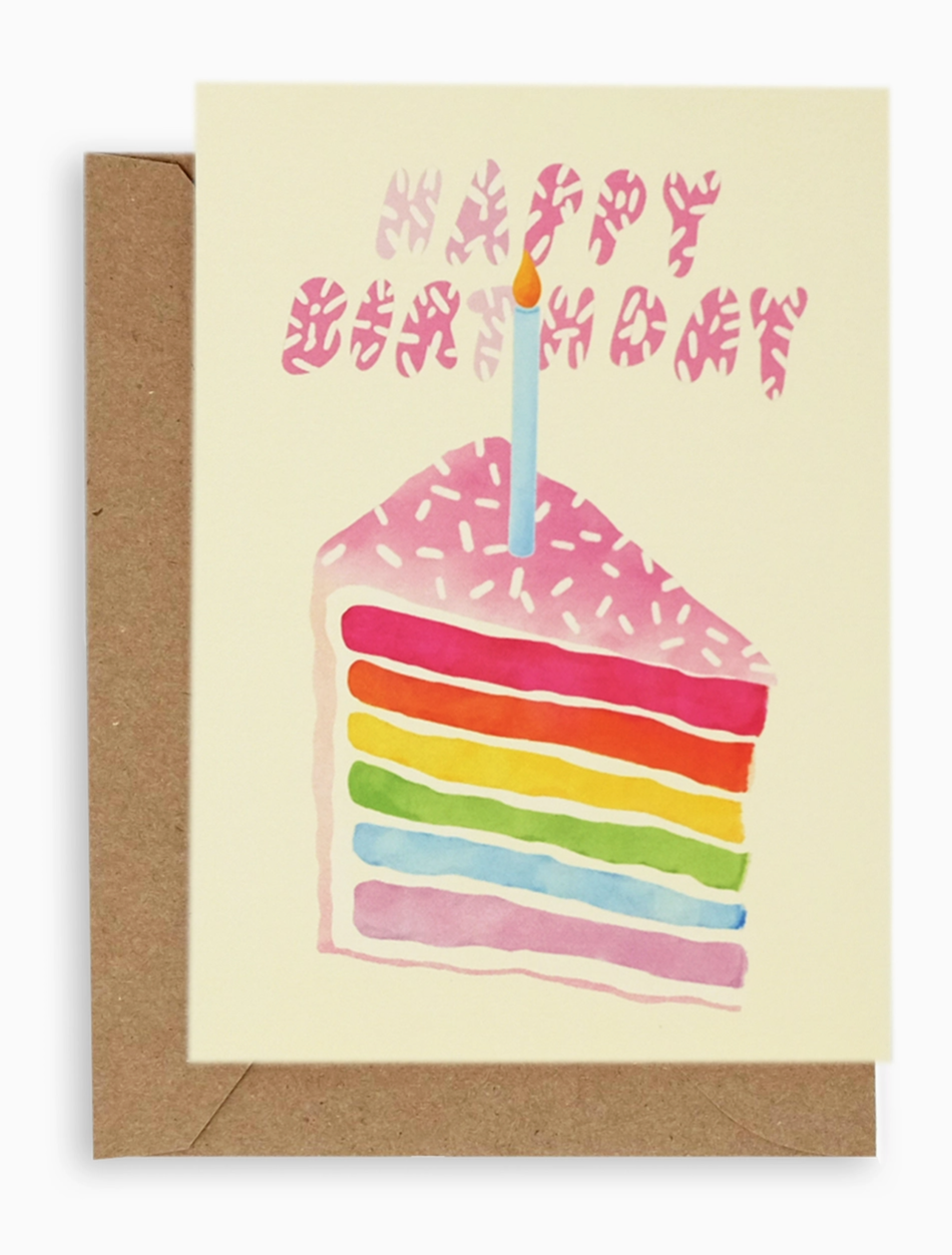 Rainbow Birthday Cake Card